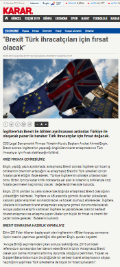 Brexit Türk İhracatçılar İçin Fırsat Olacak