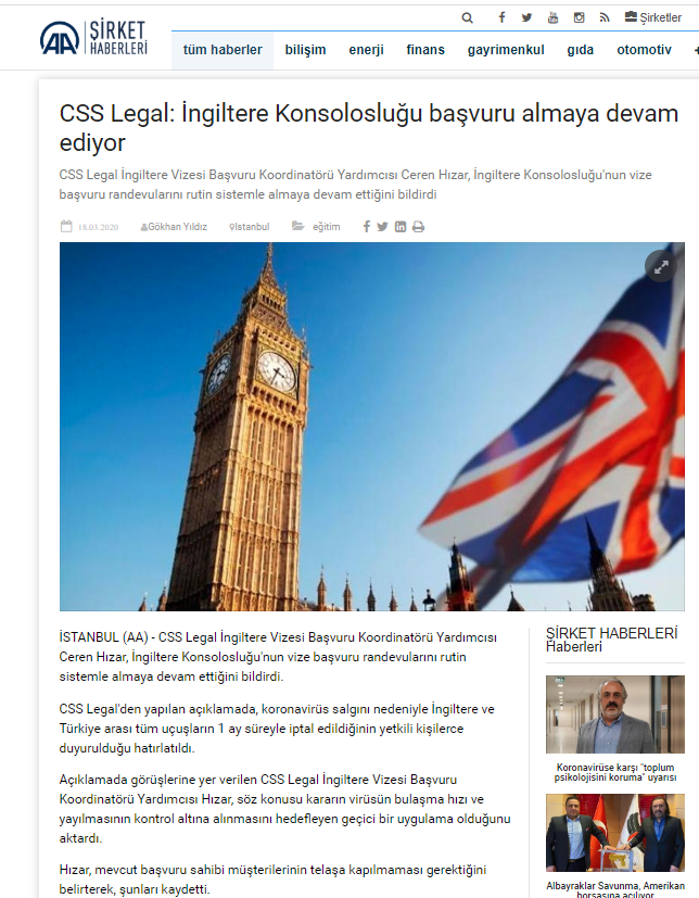 CSS Legal: İngiltere Konsolosluğu başvuru almaya devam ediyor