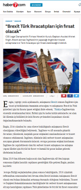 Brexit Türk İhracatçılar İçin Fırsat Olacak