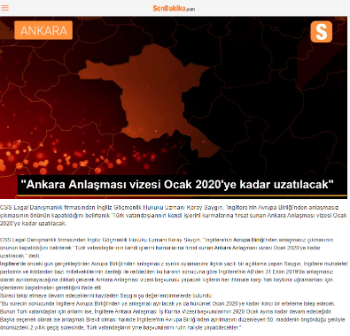  Ankara Anlaşması vizesi Ocak 2020’ye kadar uzatılacak 